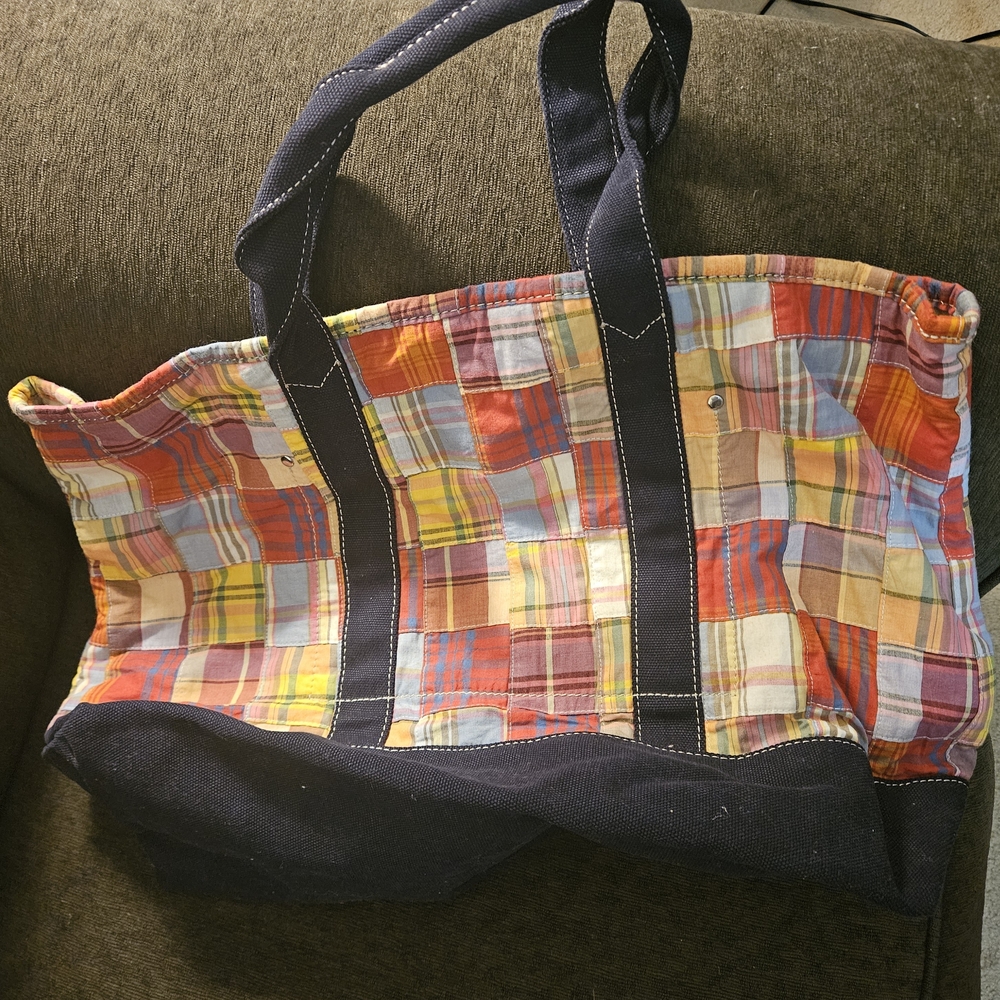 J. Crew Multicolor Patchwork Tote Bag